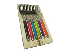 Hot Jean Dubost Juego de 6 cucharas de mesa Laguiole Tonic Mix - Multicolor