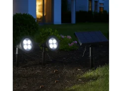 Lumisky Iluminación Exterior^Juego de 2 focos solares conectados 400LM FAMILY SPIKY Negro
