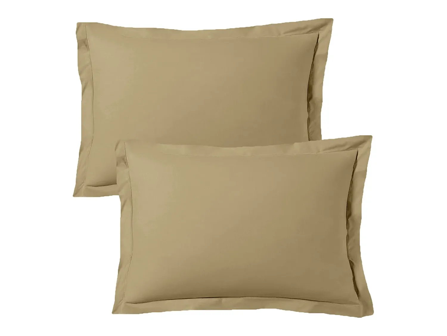 Blanc avenue Ropa De Cama^Juego de 2 fundas de almohada satén de algodón Beige