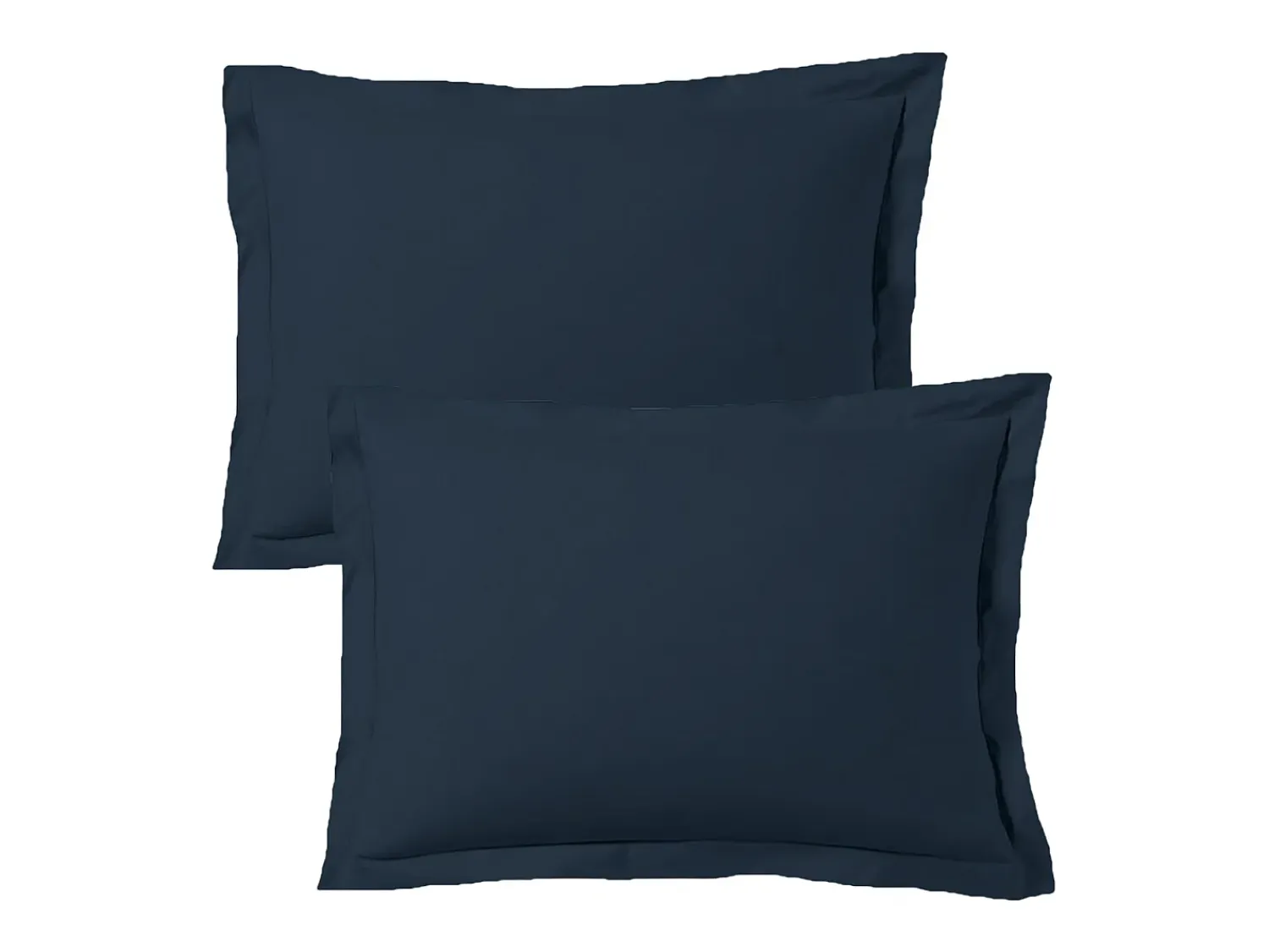 Sale Blanc avenue Juego de 2 fundas de almohada satén de algodón marino Azul