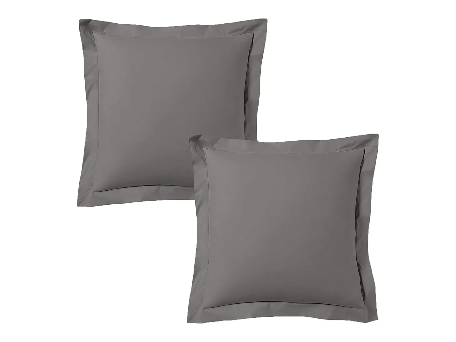 Juego de 2 fundas de almohada satén de algodón gris