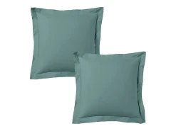 Juego de 2 fundas de almohada satén de algodón celadón