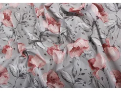 Juego de 2 fundas de almohada satén de algodón "Floral"