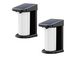 Lumisky Iluminación Exterior^Juego de 2 luces de pared con sensor solar 100LM LUSTY Negro