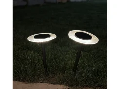 Lumisky Iluminación Exterior^Juego de 2 luces solares con estaca H35CM UFO Negro