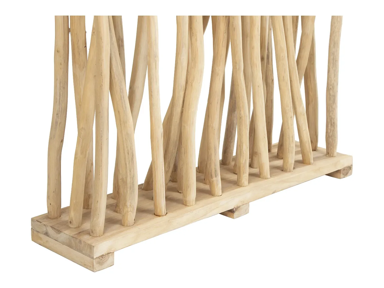 Juego de 2 separadores de ambientes de madera de teca - L. 100 x P. 25 x H. 180 cm - Natural - GAYANA