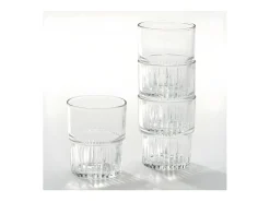 Juego de 4 vasos apilables de vidrio templado Duralex de 16 cl resistentes a los golpes
