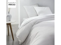 Today Ropa De Cama^Juego de cama - 220 x 240 cm - 100% Percal Acabado encaje - Tiza Blanco