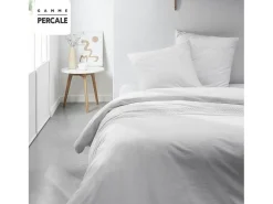 Juego de cama - 220 x 240 cm - Acabado 100% Percal macramé - Tiza