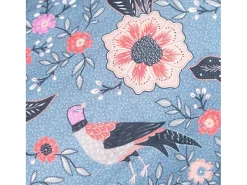 Hot Today Juego de cama - 240 x 220 cm - algodón con estampado floral Azul
