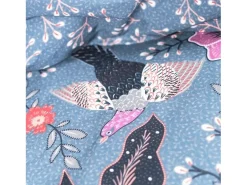 Hot Today Juego de cama - 240 x 220 cm - algodón con estampado floral Azul