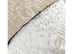 Juego de cama Cassia 260x240 cm 100% algodón reversible taupe con 2 fundas 63x63 cm, tejido 57 hilos/cm², certificado Oeko-Tex
