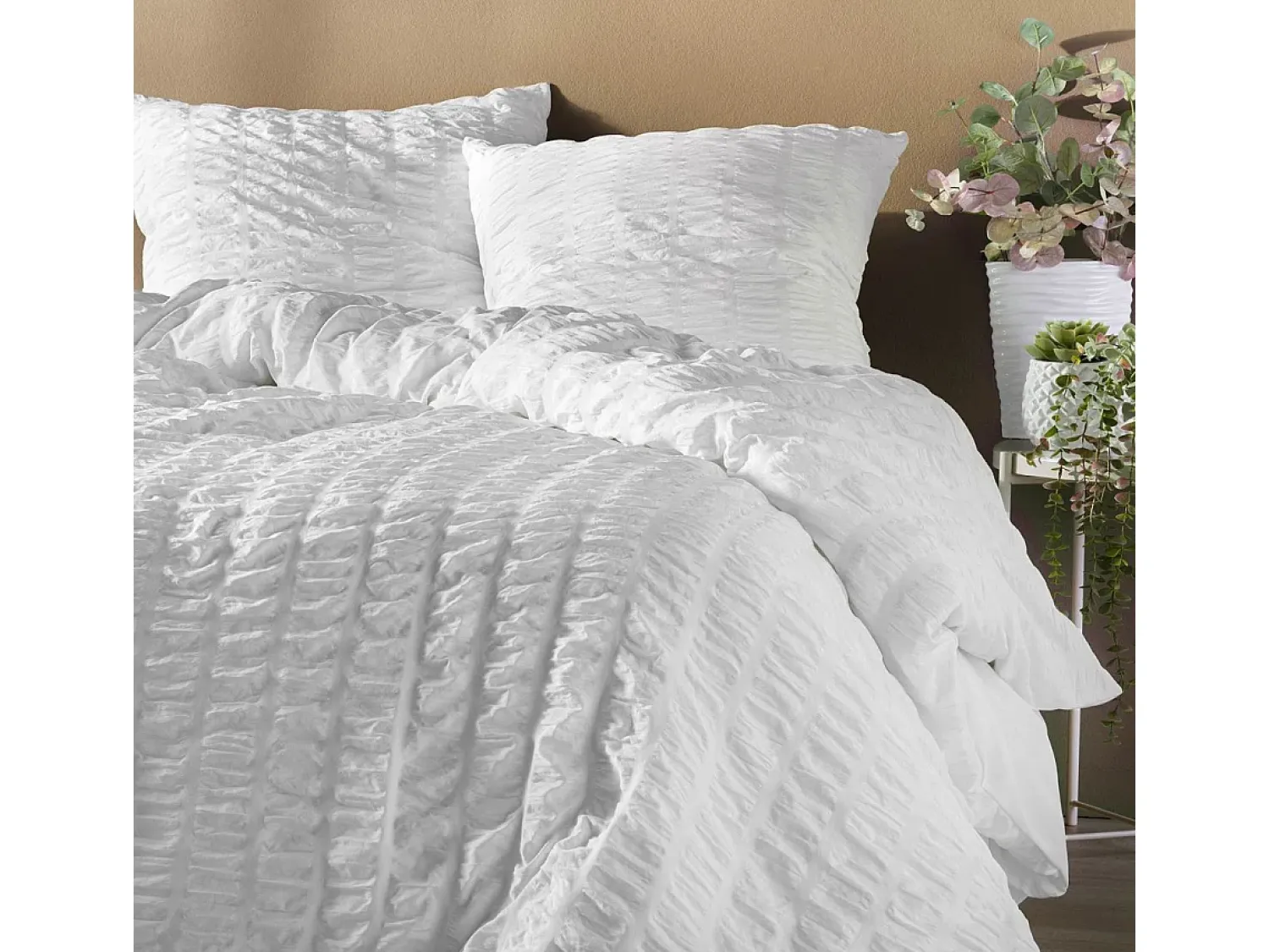 Discount Douceur d'intérieur Juego de cama de 3 piezas de microfibra 240 x 220 cm Blanco