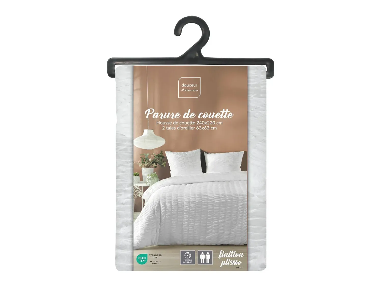 Discount Douceur d'intérieur Juego de cama de 3 piezas de microfibra 240 x 220 cm Blanco