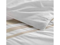 Douceur d'intérieur Ropa De Cama^Juego de cama de algodón con acabado de lino 240 x 220 cm Blanco