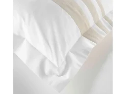 Douceur d'intérieur Ropa De Cama^Juego de cama de algodón con acabado de lino 240 x 220 cm Blanco
