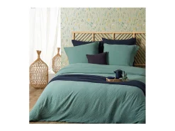 Juego de cama de gasa de algodón liso 240 x 220 cm