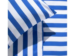 Today Ropa De Cama^Juego de cama de rayas veraniegas - 240 x 220 cm - Matrimonial - Algodón estampado a rayas Azul