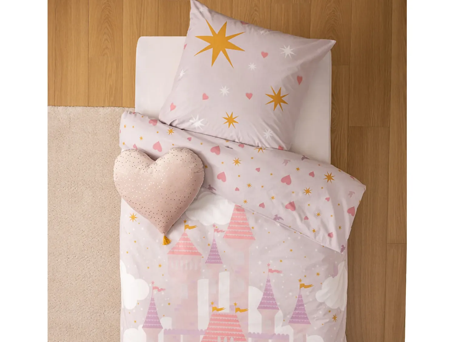 New Atmosphera for Kids Juego de cama infantil "castillo" 140 x 200 cm Rosa