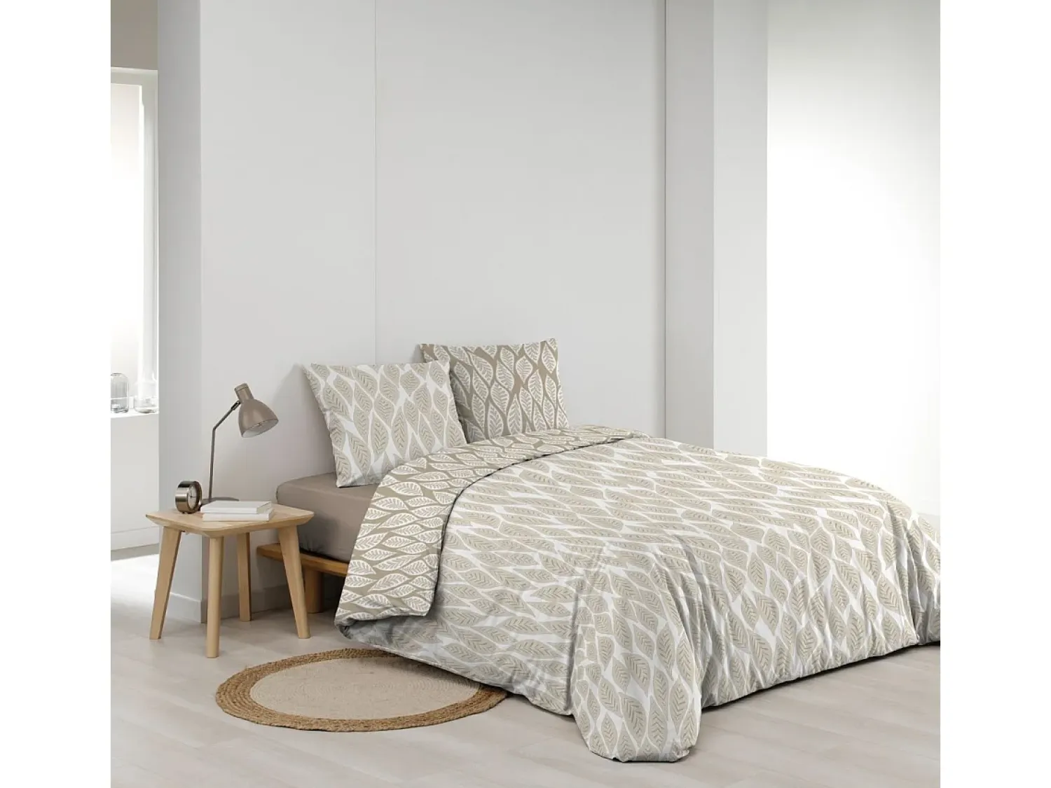 Douceur d'intérieur Ropa De Cama^Juego de cama reversible 240 x 220 cm Beige