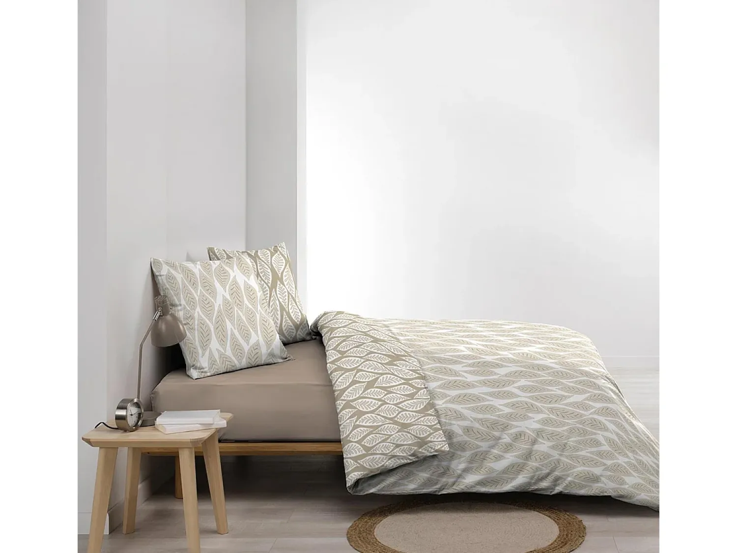 Douceur d'intérieur Ropa De Cama^Juego de cama reversible 240 x 220 cm Beige