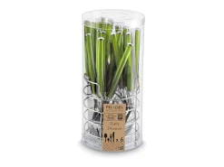 Outlet Juego de Cubiertos Purity 24 piezas Verde con Cesta de Acero Inoxidable Verde claro