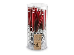 Juego de Cubiertos Purity Rojo 24 Piezas con Cesta de Acero Inoxidable