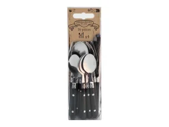 Amefa Cubierto^Juego de cubiertos Saxo Noir para 4 personas en tubo triangular Negro