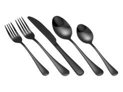 Cubierto^Juego de Cubiertos SucceBuy Juego de Cubiertos de Acero Inoxidable de 30 Piezas, para 6 Personas, Color Negro.