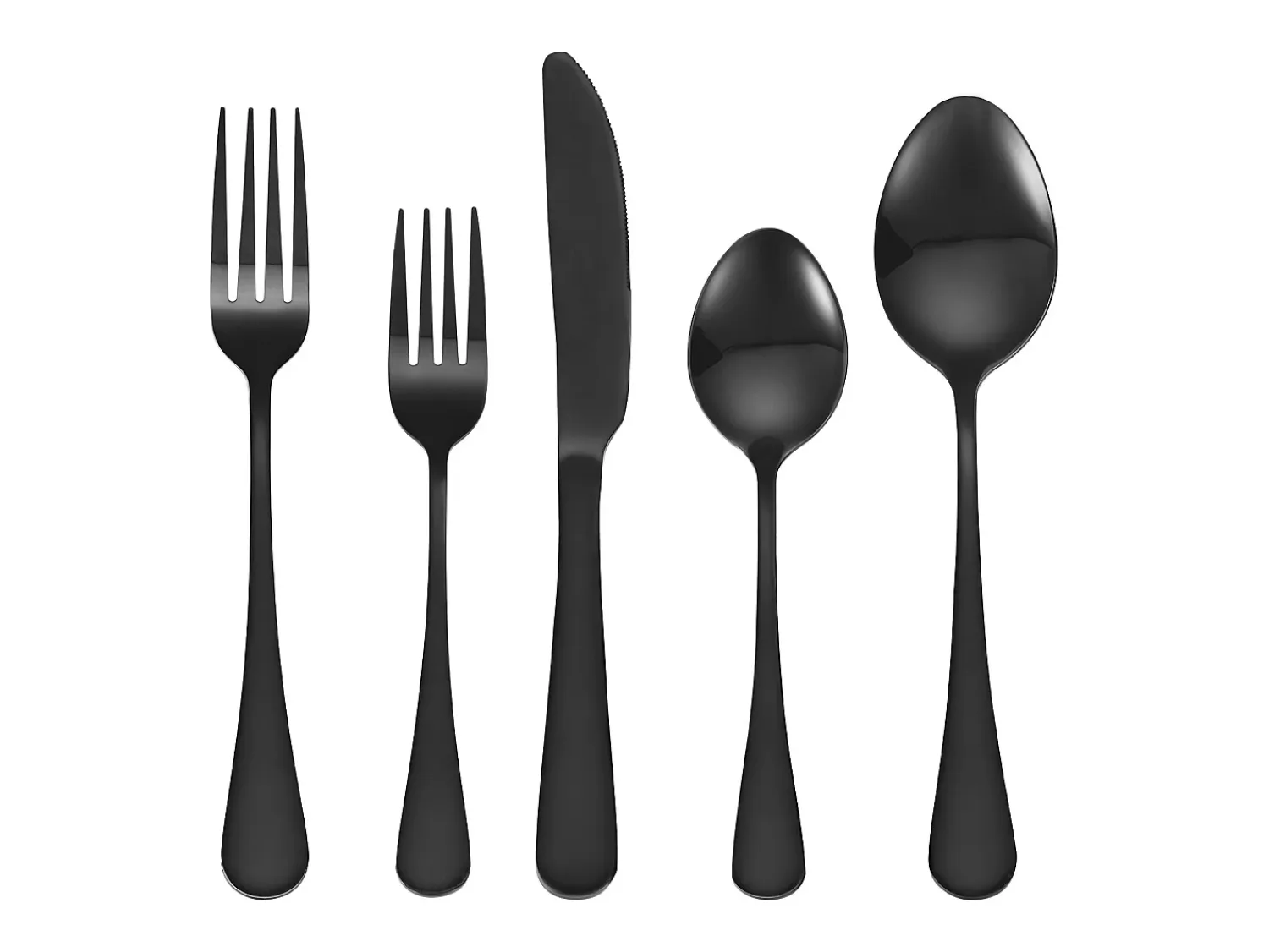 Cubierto^Juego de Cubiertos SucceBuy Juego de Cubiertos de Acero Inoxidable de 30 Piezas, para 6 Personas, Color Negro.