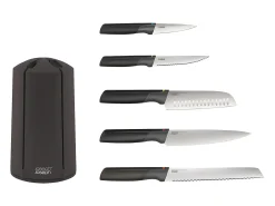 Best Joseph Joseph Juego de cuchillos Elevate ™ de acero inoxidable japonés con bloque giratorio Negro