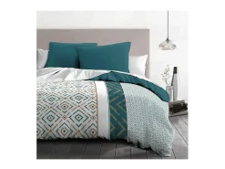 Ropa De Cama^Juego de edredón de microfibra 220 x 240 cm y 2 fundas de almohada 63 x 63 cm Azul Pato Azul verdoso