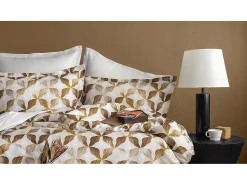 Sale Blanc avenue Juego de funda de edredón 240x220cm+2FA 63x63cm satén de algodón Beige