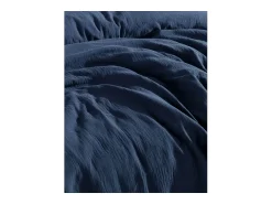 Blanc avenue Ropa De Cama^Juego de funda de edredón + 2 fundas de almohada de gasa de algodón- marino Azul