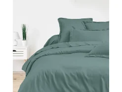 Juego de funda de edredón + 2FA 63x63cm de satén de algodón celadón