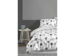 Discount Blanc avenue Juego de funda de edredón +funda de almohada 100% algodón "Jungle" Gris