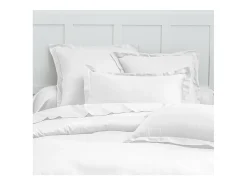 Discount Blanc avenue Juego de funda de edredón + 2FA 63x63cm de satén de algodón Blanco