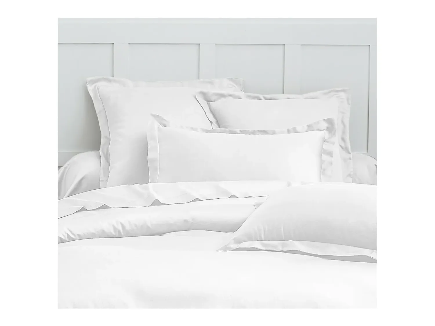 Discount Blanc avenue Juego de funda de edredón + 2FA 63x63cm de satén de algodón Blanco