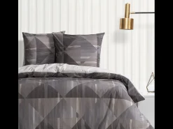 Juego de funda de edredón +funda de almohada 100% algodón "Lufian gris"