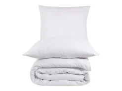 Blanc avenue Ropa De Cama^Juego de funda de edredón + 2 fundas de almohada de gasa de algodón- Blanco