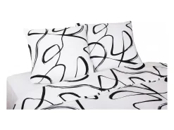 Best Blanc avenue Juego de funda de edredón +funda de almohada 100% algodón "Irregulaire" Blanco