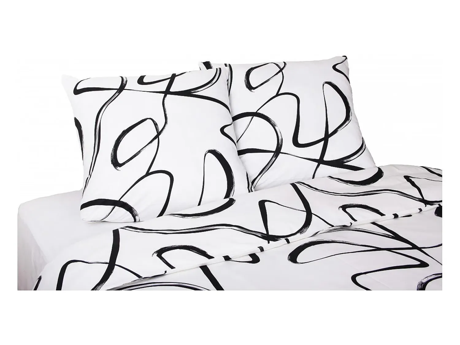 Best Blanc avenue Juego de funda de edredón +funda de almohada 100% algodón "Irregulaire" Blanco