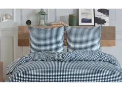 Blanc avenue Ropa De Cama^Juego de funda de edredón 140x200 cm+ 1 FA 65x65 cm 100% algodón Azul
