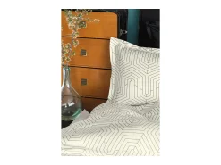 Blanc avenue Ropa De Cama^Juego de funda de edredón 240x220 cm+ 2 fundas de almohada 63x63cm de satén de algodón "Strada white" Blanco
