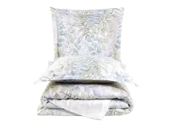 Juego de funda de edredón 240x220 cm+ 2 fundas de almohada 63x63cm de satén de algodón "Occale green"