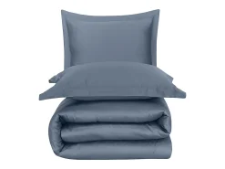 Blanc avenue Ropa De Cama^Juego de funda de edredón 140x200cm+2FA 63x63cm de satén de algodón Azul