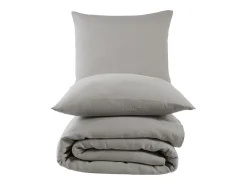 Outlet Blanc avenue Juego de funda de edredón + 2 fundas de almohada de gasa de algodón- Gris