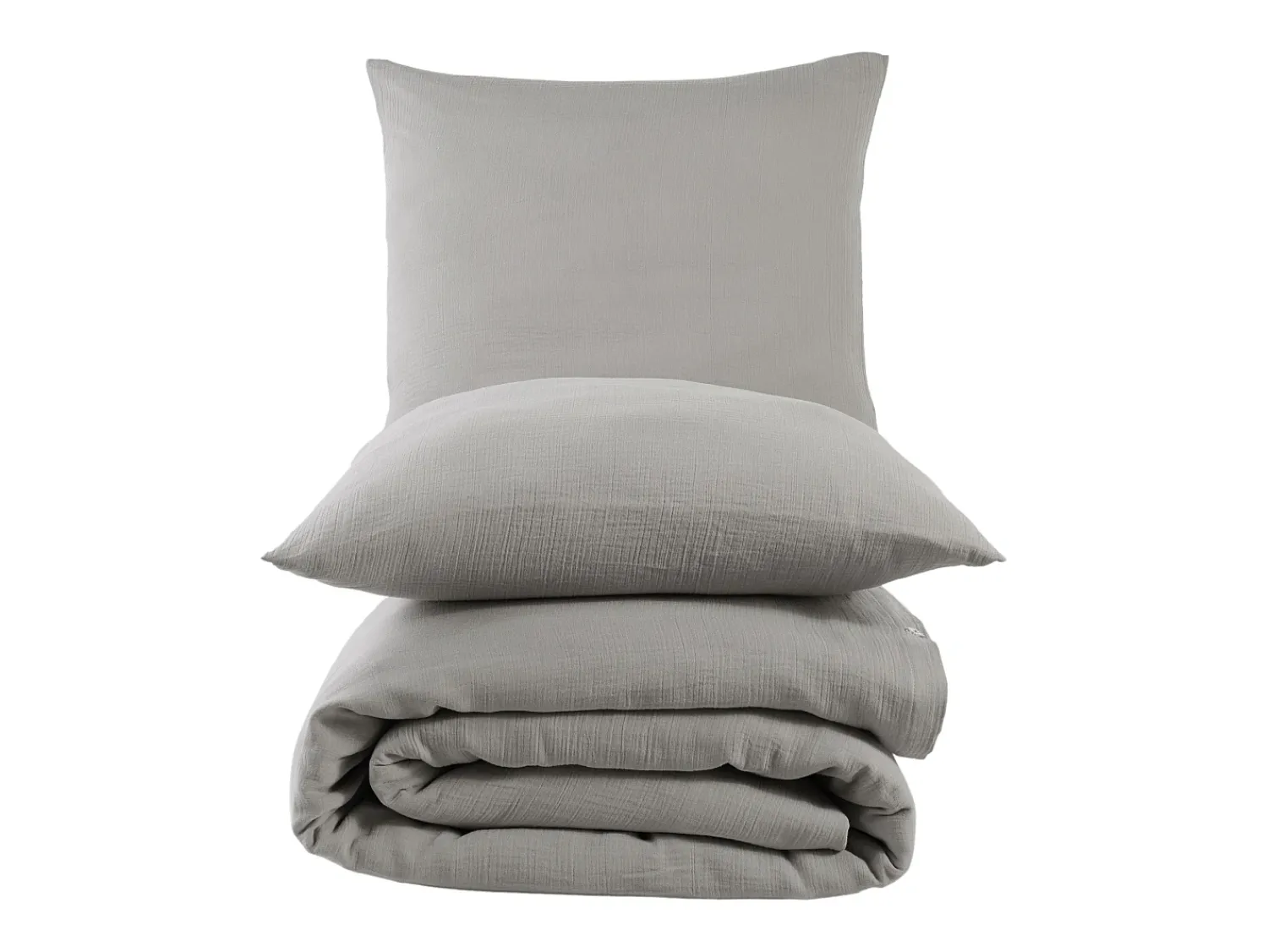 Outlet Blanc avenue Juego de funda de edredón + 2 fundas de almohada de gasa de algodón- Gris