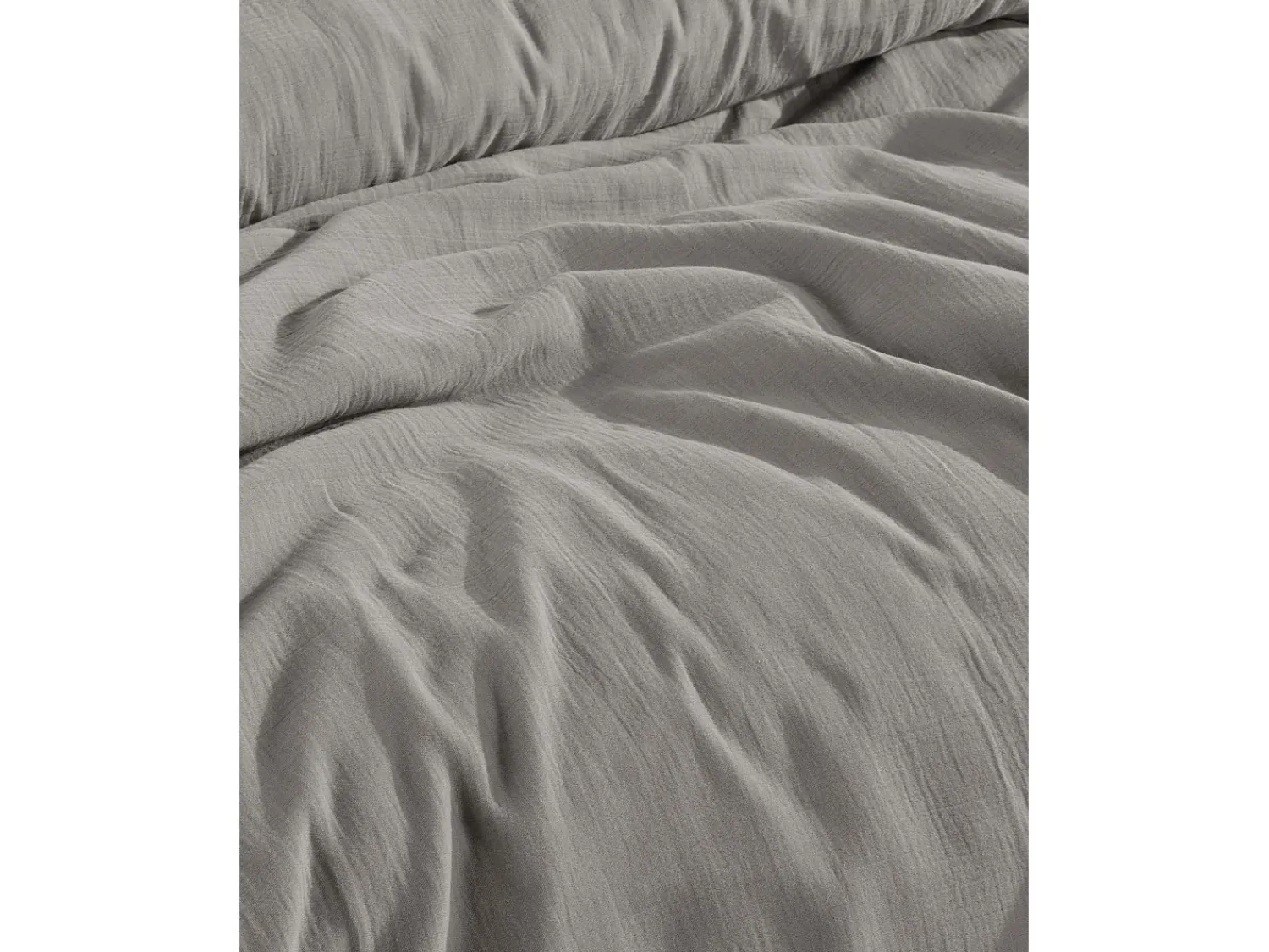 Outlet Blanc avenue Juego de funda de edredón + 2 fundas de almohada de gasa de algodón- Gris