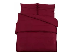 Clearance Juego de funda nórdica algodón color burdeos 155x220 cm ES772174 Rojo